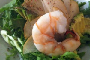 Pear, Frisee, Avocado and Shrimp Salad